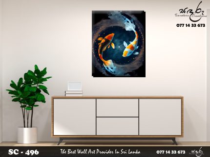 Fishes Canvas wall art with frame - SC-496